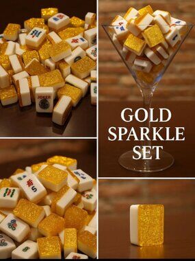 Automatic Mah Jongg Tiles Designer Series - Gold Sparkle (36mm)